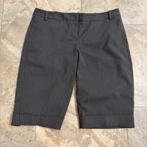 The‎ Limited Pinstripe Bermuda Shorts Cuffed Dressy Career Gray Size 10